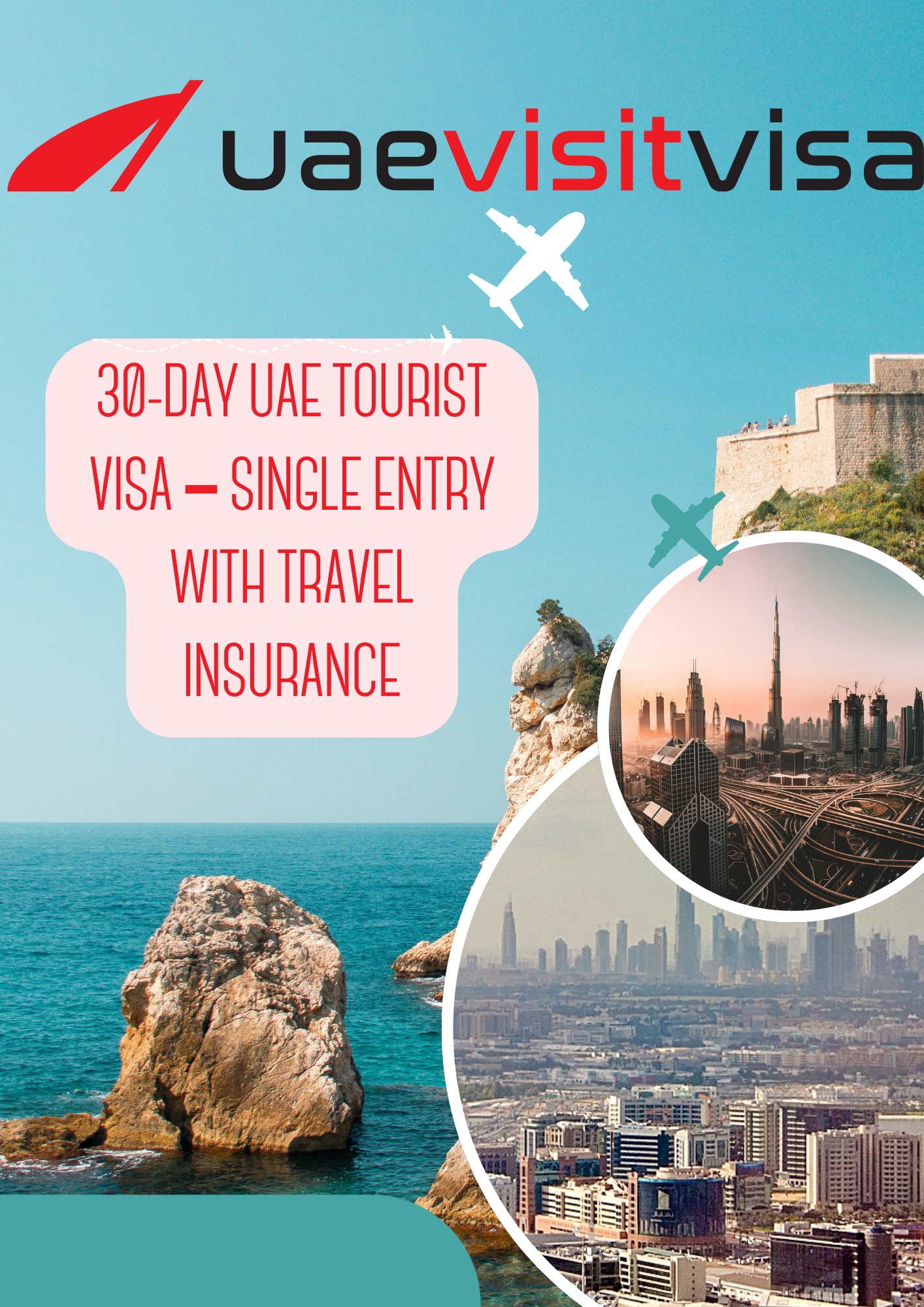 30-Day UAE Tourist Visa – Single Entry with Travel Insurance